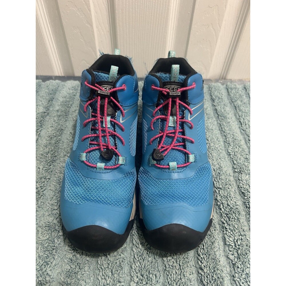 KEEN Youth Waterproof Hiking Boots Size 5 EU 37 Blue Pink